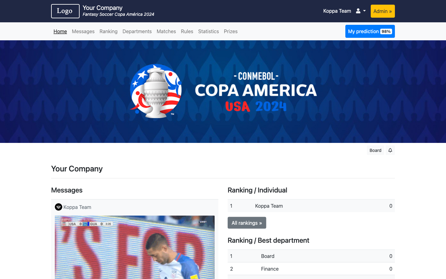 Fantasy Soccer Copa América 2024 - World Cup 2026