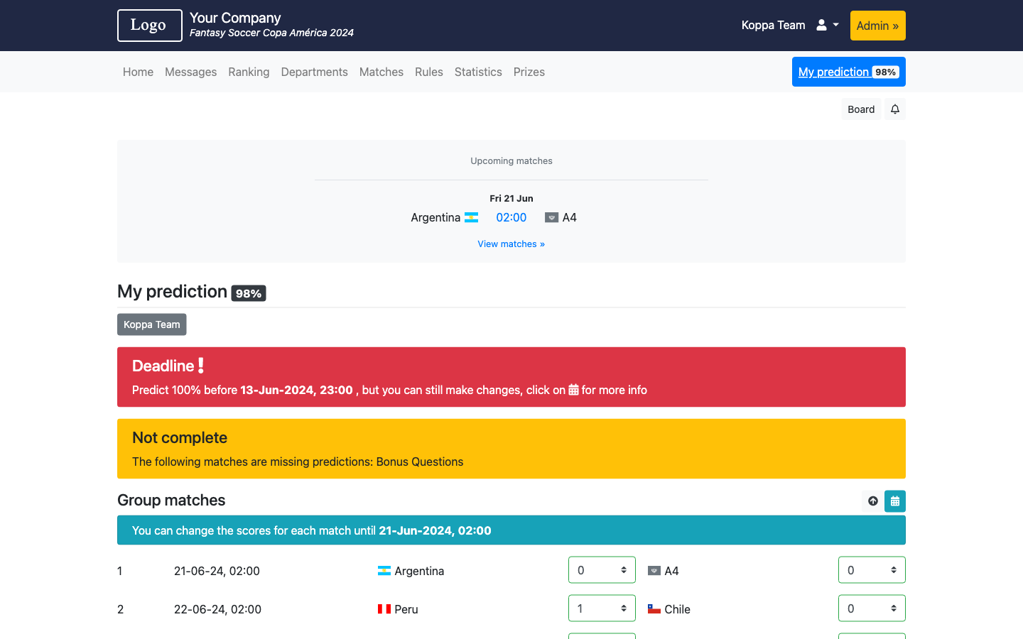 Fantasy Soccer Copa América 2024 - Copa América 2024