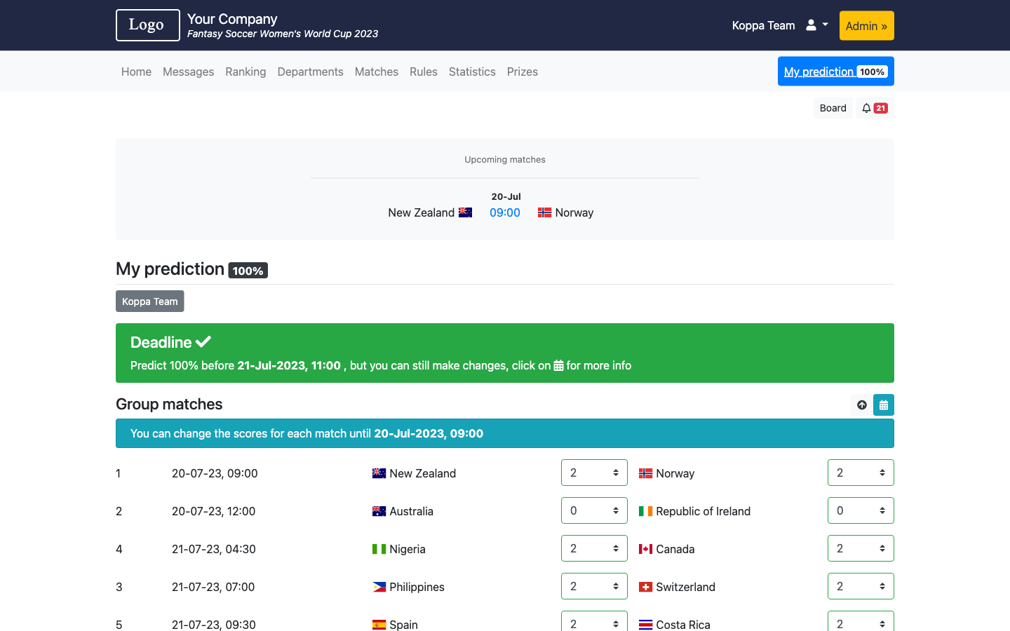 Fantasy Soccer Women's World Cup 2023 - Copa América 2024