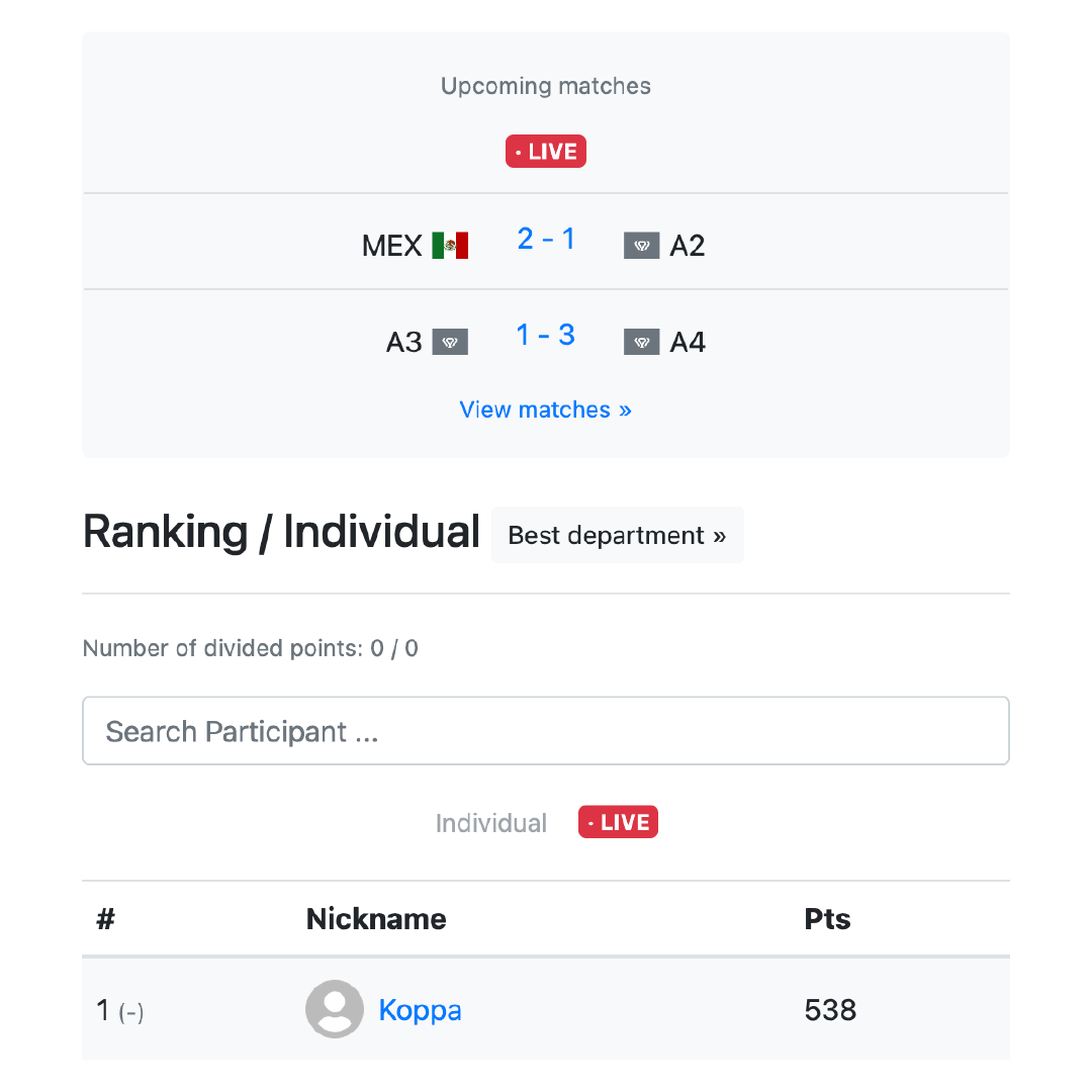 Live updates - Football Tournament 2026