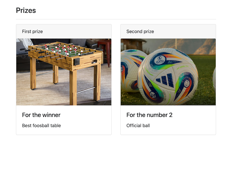 Prizes Page - Football Tournament 2026